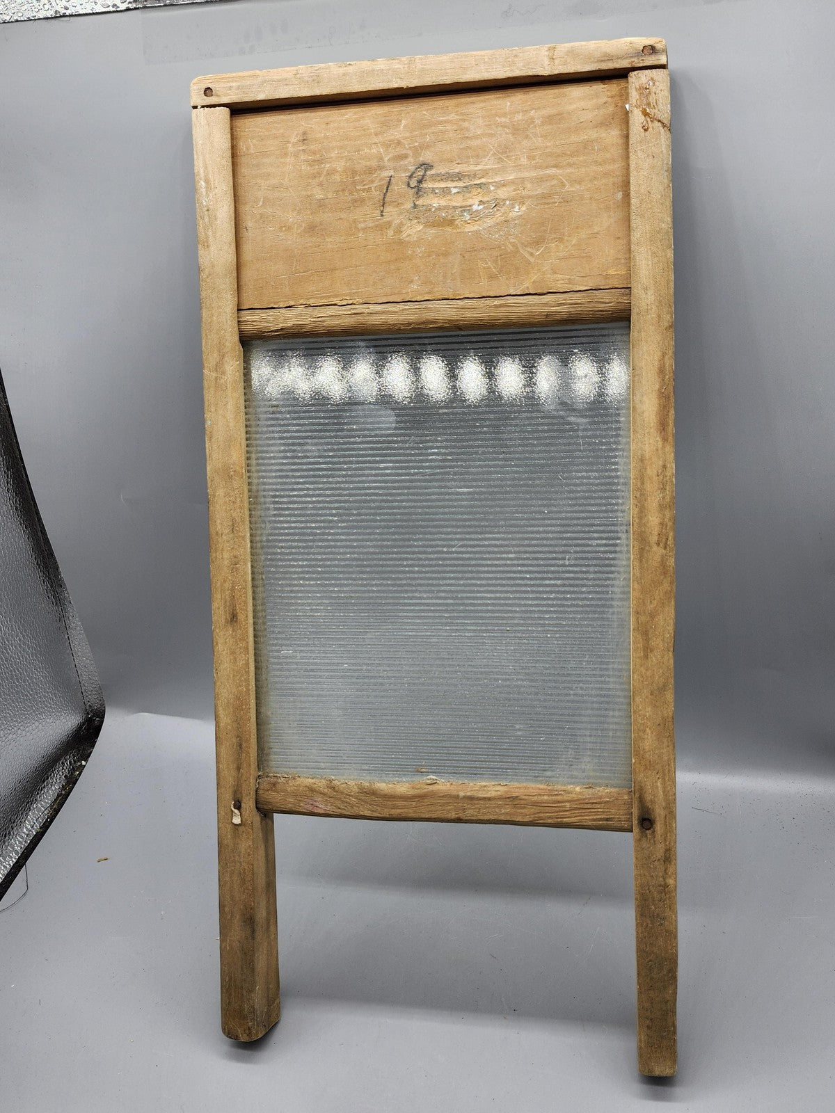 Vintage National Washboard Co Victory Glass Washboard Wood Rustic Laundry Decor