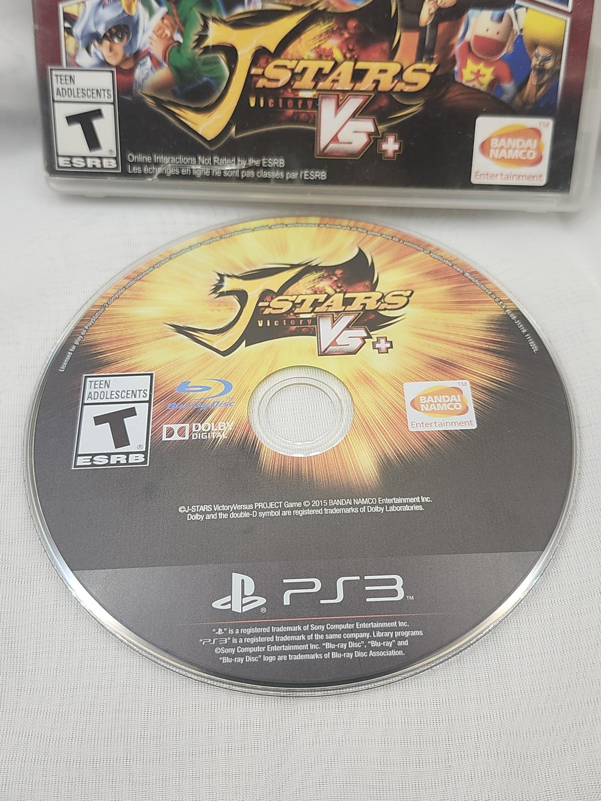 J-Stars Victory Vs+ PlayStation 3 PS3 Game Disc Bandai NTSC-U/C 2015 Fighting