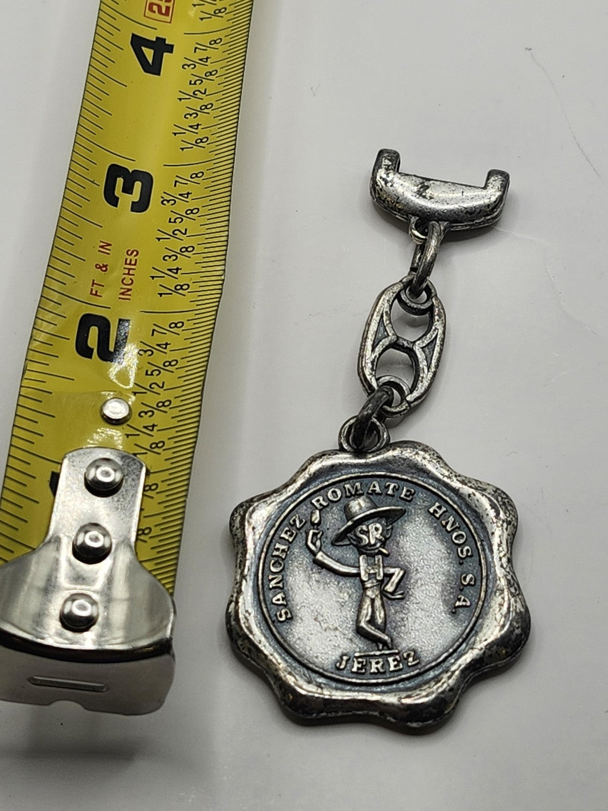 Vintage Cardenal Mendoza Sanchez Romate Medal Fob Silver Spain Jerez Distillery