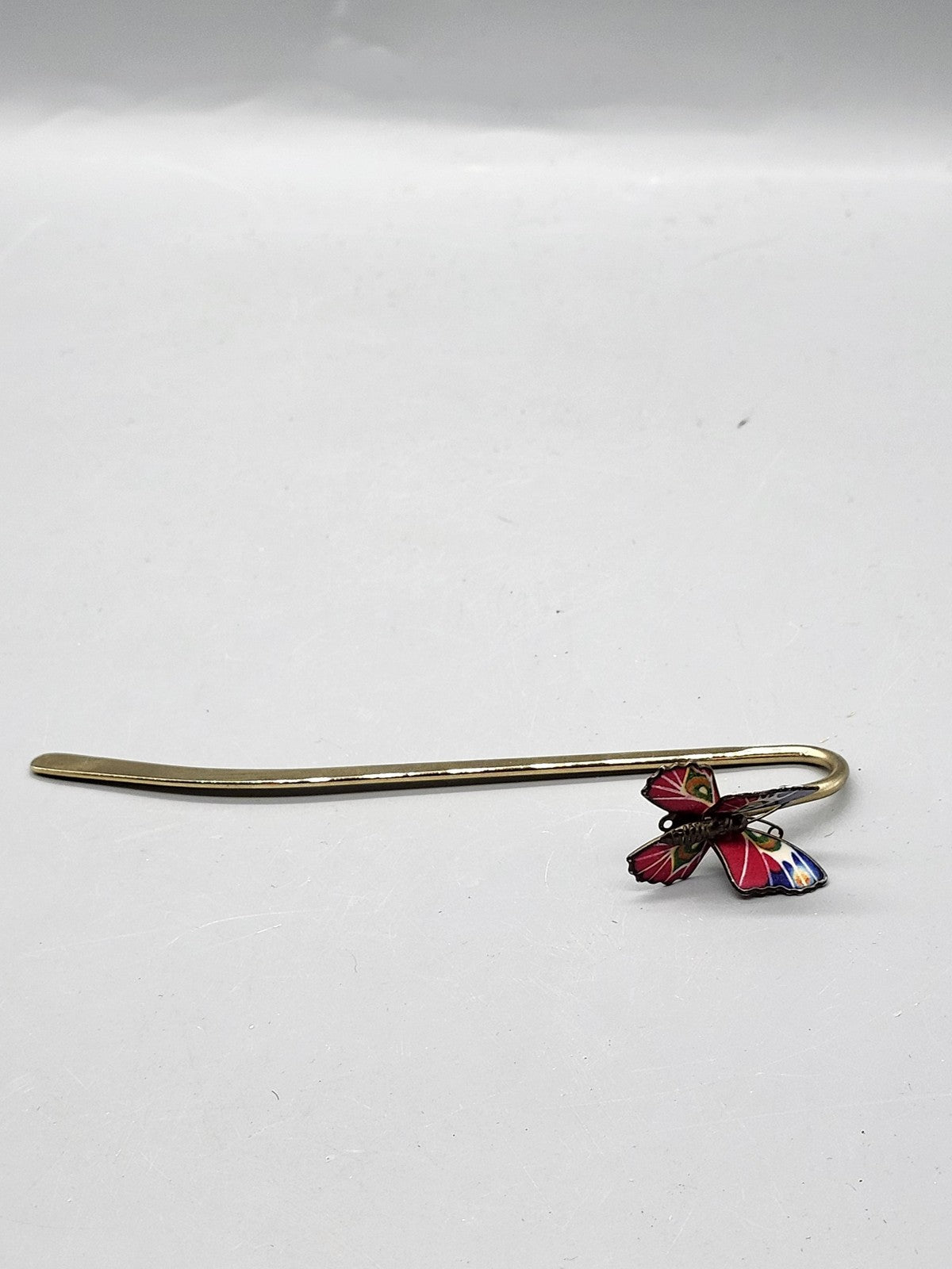 Cloisonne Enamel Butterfly Bookmark Decorative Hook Multicolor Animal Print