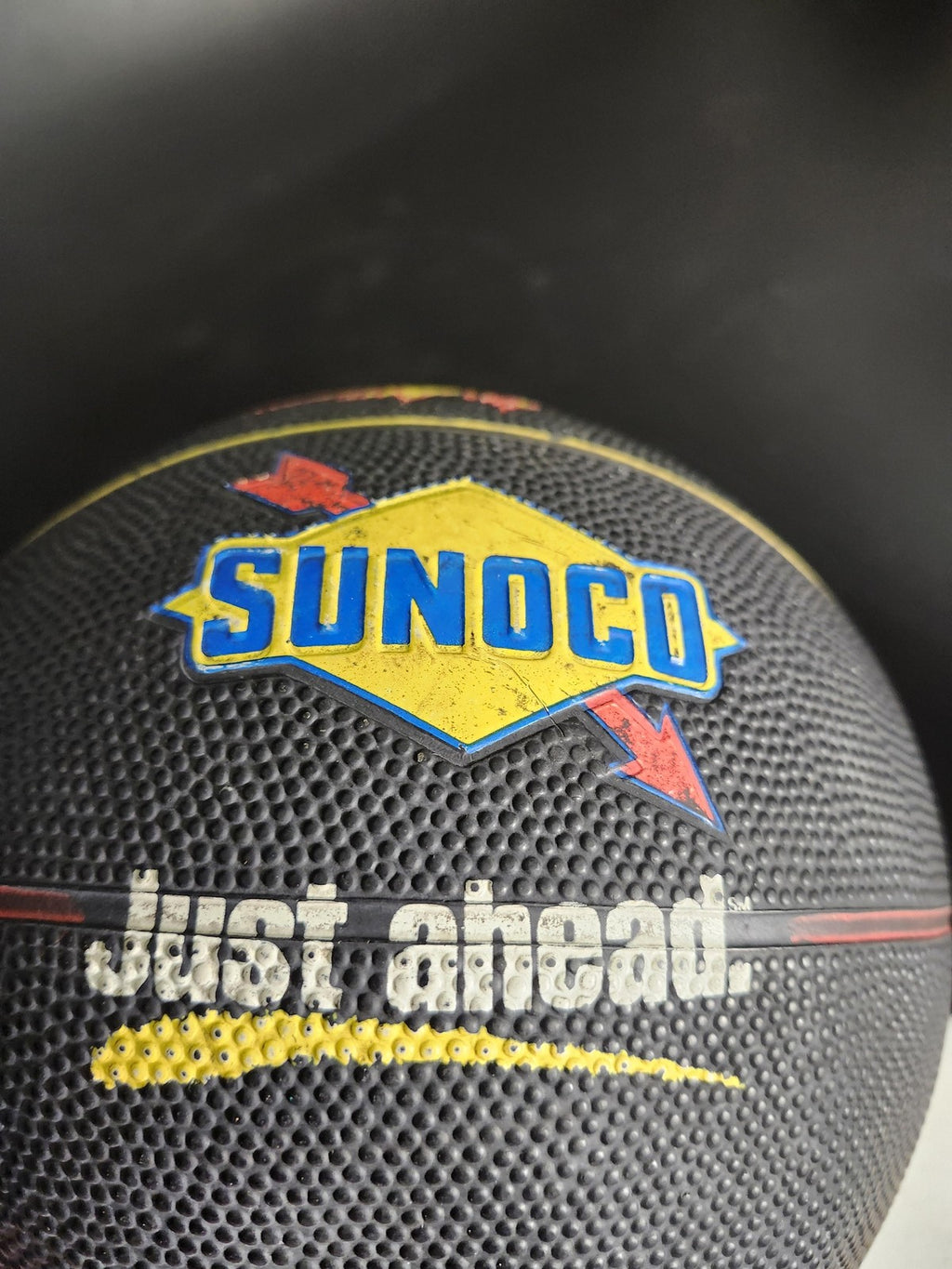 Vintage Sunoco Jammin Ultra 94 Slammin Basketball Rubber Ball Black Promo Retro