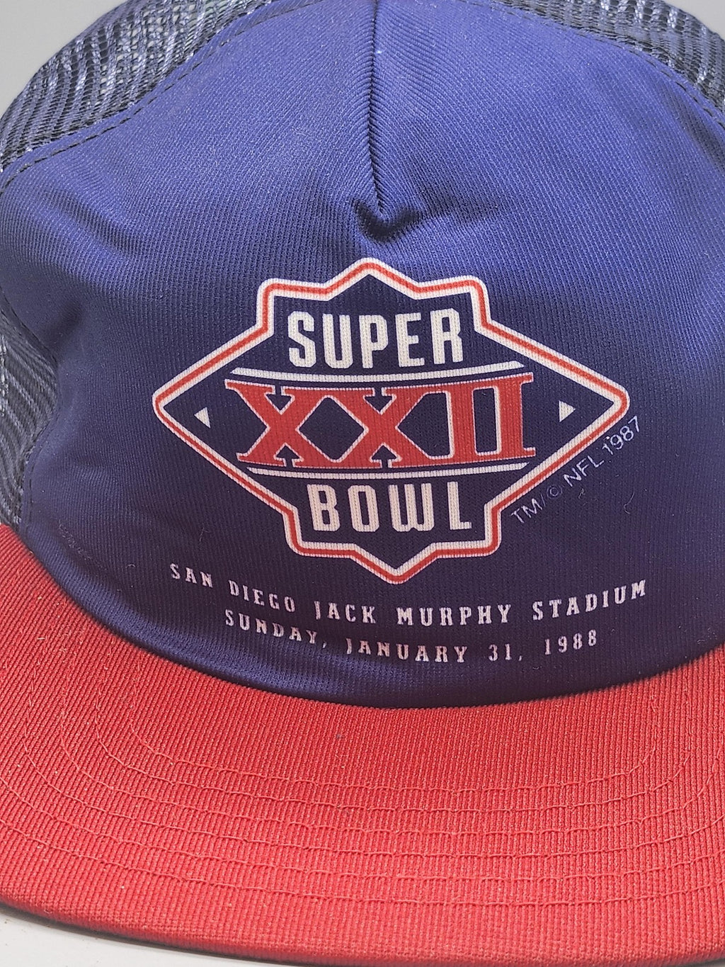 Vintage Super Bowl XXII Hat Cap Snap Back One Size NFL Football New Era Blue