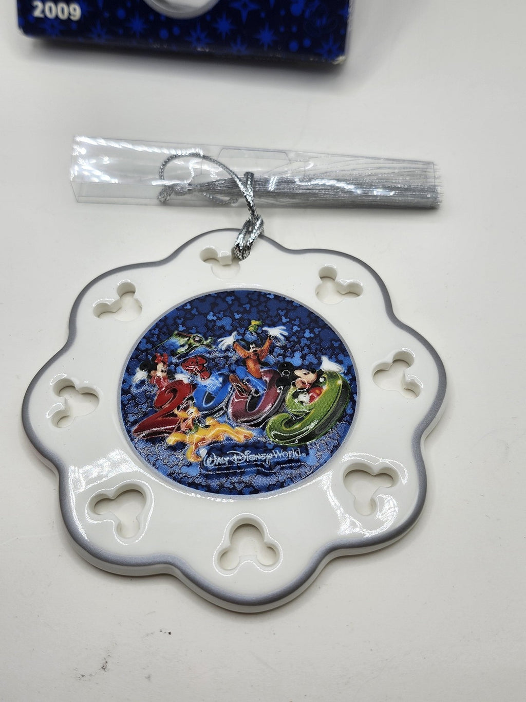 Disney 2009 Collector's Ornament Walt Disney World Porcelain Blue Mickey Mouse