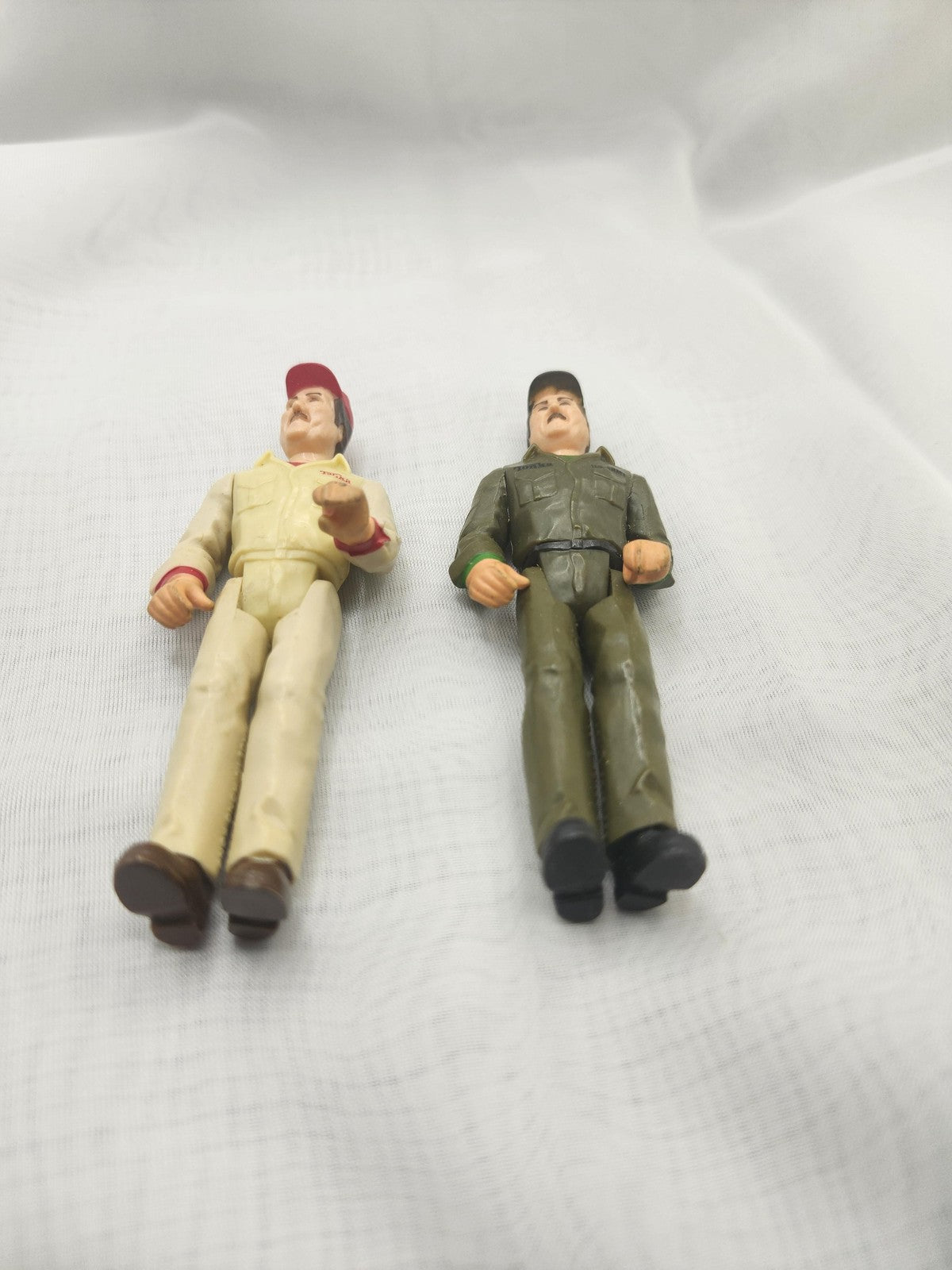 Vintage Army Soldier Driver Action Figure Lot 2 Plastic Toy Loose Green Tan