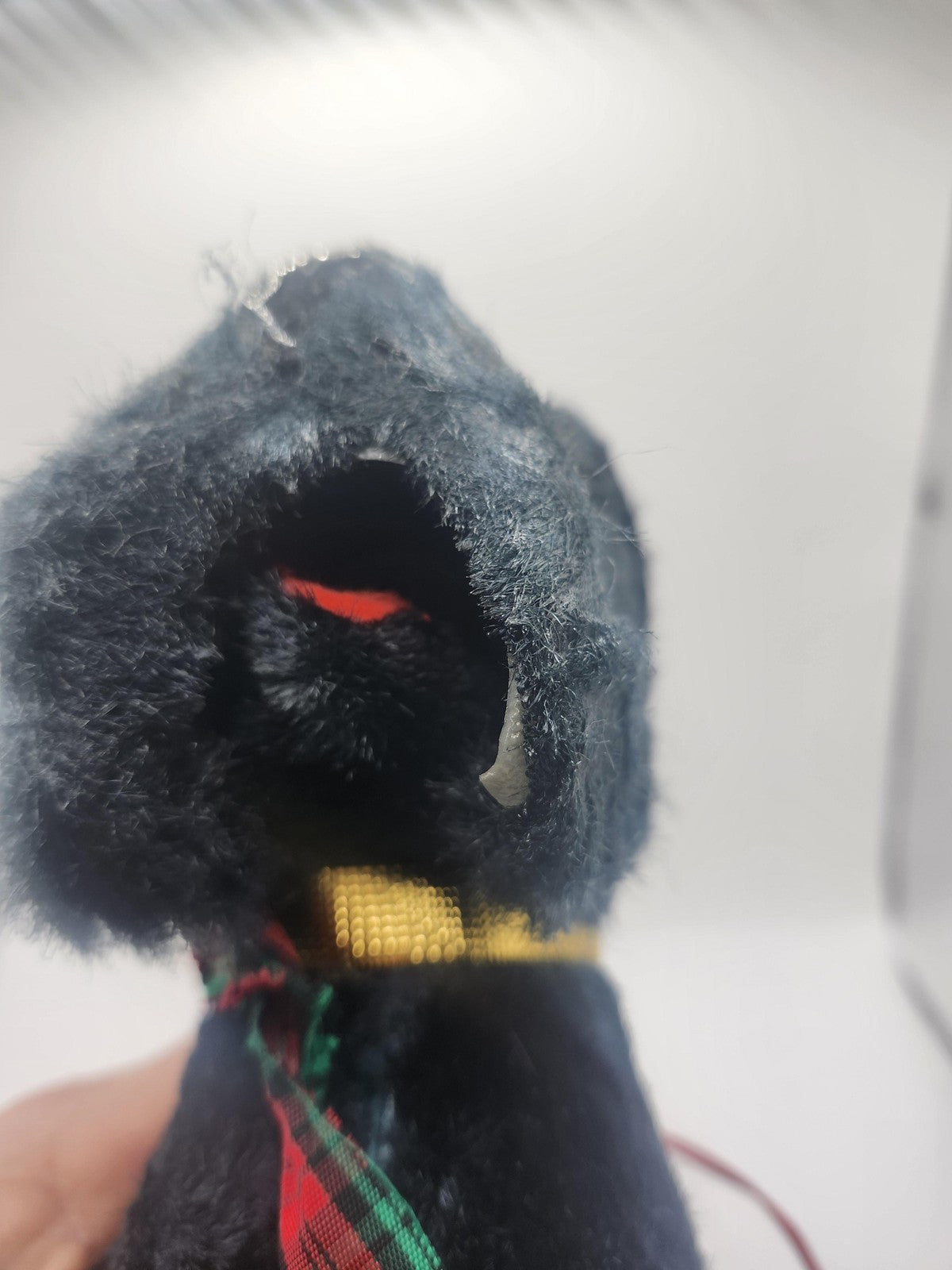 Vintage Black Scottie Dog Plush Stuffed Animal Small Battery Remote Toy Walking