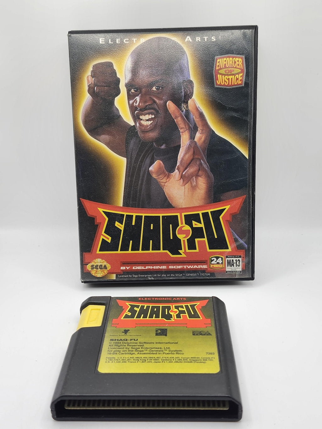 Shaq-Fu Sega Genesis Game Cart Case Electronic Arts Fighting MA-13 NTSC-U/C