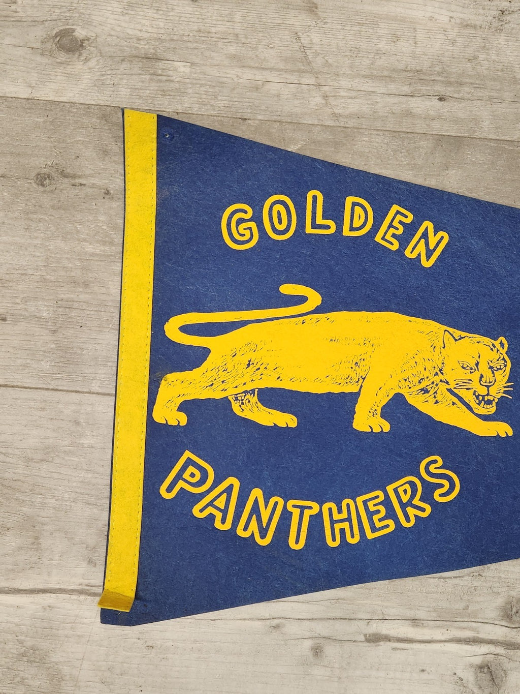 Vintage Golden Panthers Pitt Felt Pennant 29” Blue Yellow Collegiate Sports...