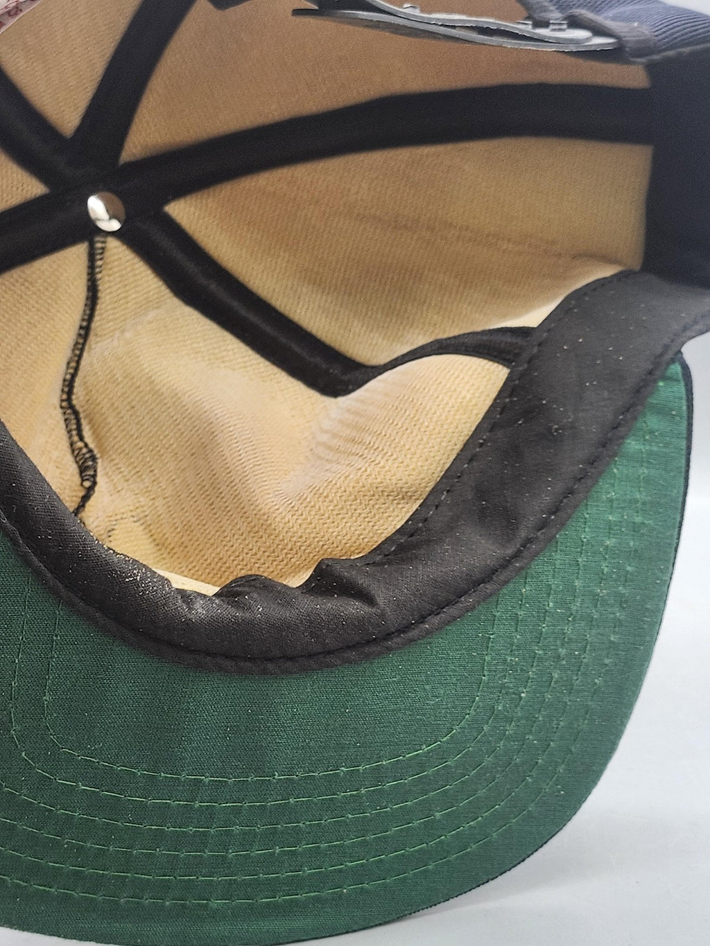 Vintage New Era Hat Cap Fitted Mens One Size Blue Twill Baseball Blank USA 80s