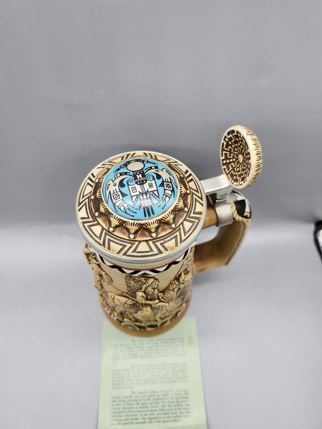 Vintage Avon Indians Of The American Frontier Lidded Stein Ceramarte Brazil