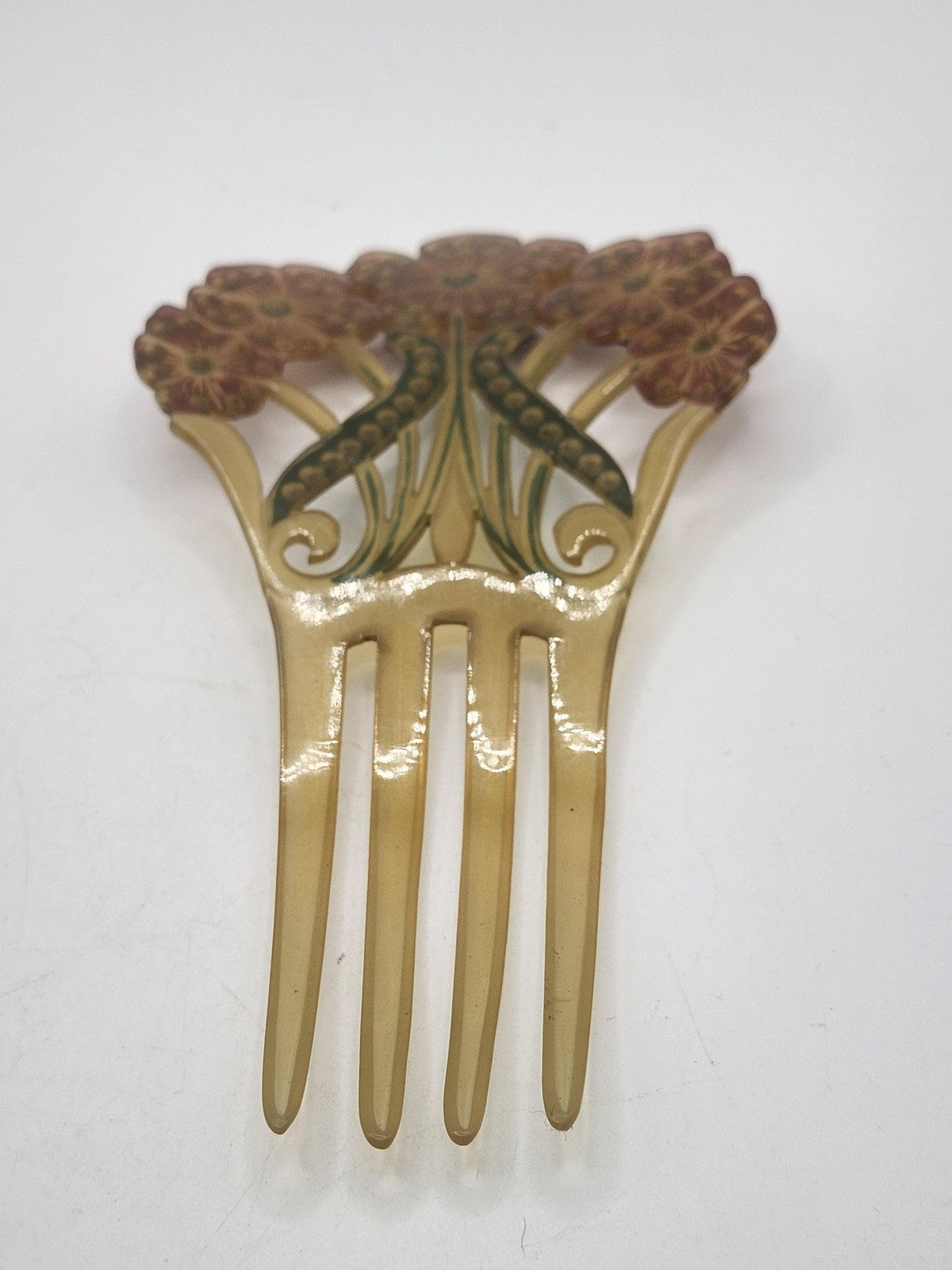 Floral Flower Rhinestone Hair Comb Womens Multicolor Plastic Wedding Formal