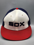Vintage Chicago White Sox Hat Cap Fitted Mens 7 Blue Red MLB Baseball New Era