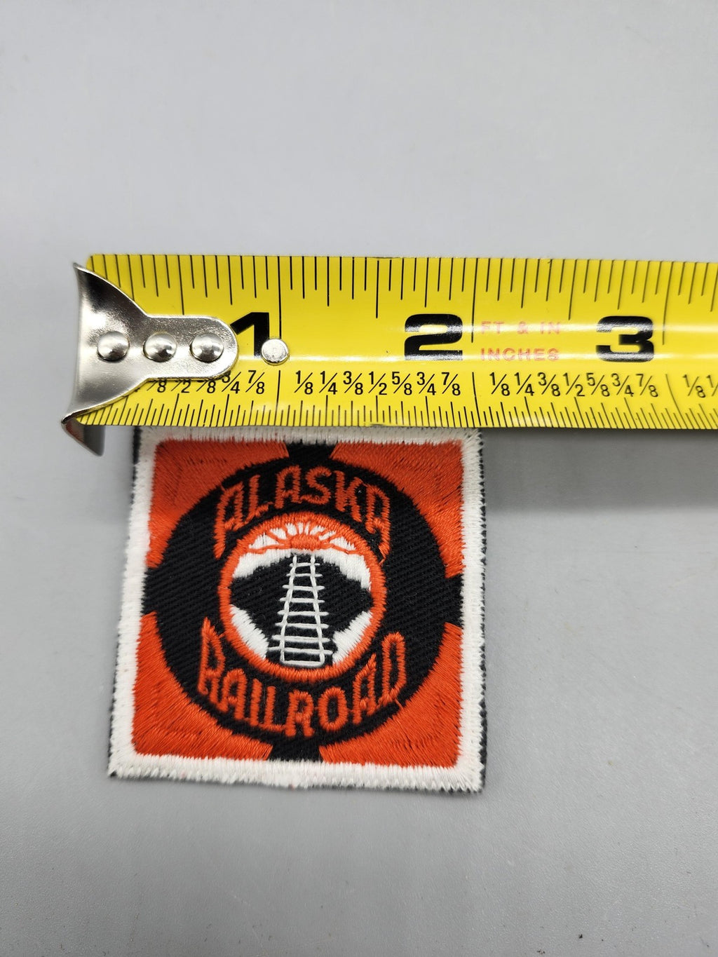 Alaska Railroad Embroidered Patch Orange Black Train Logo Sew On Badge Small