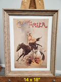 Vintage Cirque Molier Framed Circus Poster Print 14x18 French Style Wall Art