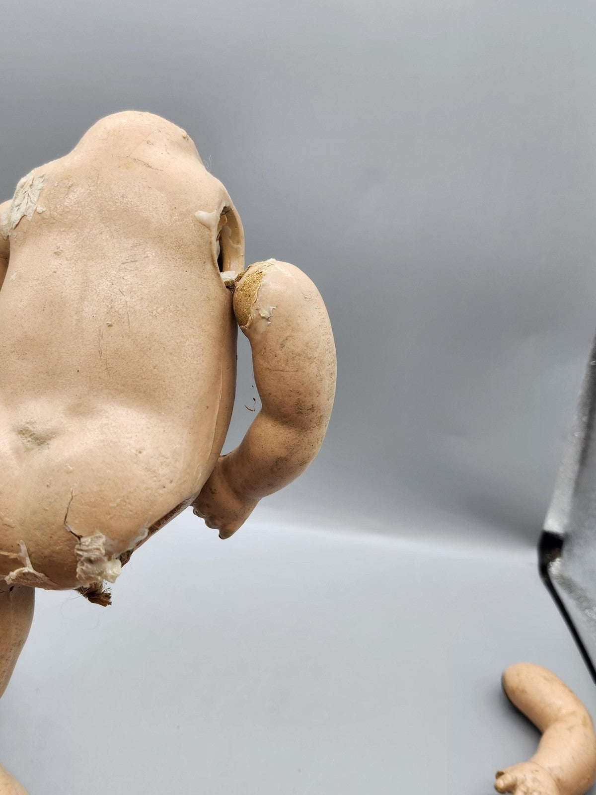 Vintage Composition Baby Doll Body 9 Inch Parts Repair Beige Cracked Damage