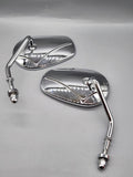 Chrome Motorcycle Side Rear View Mirrors Pair Custom Cruiser Chopper Harley...