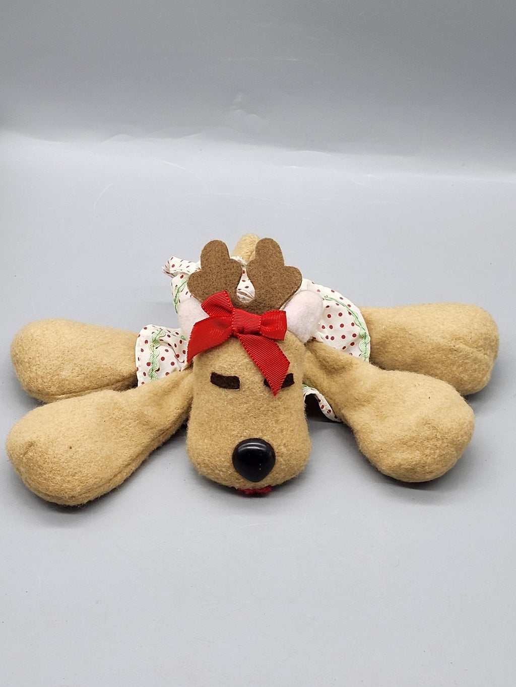 Vintage Hallmark Rhonda Reindeer Sewn Toy Plush Small Tan Stuffed Christmas 1984