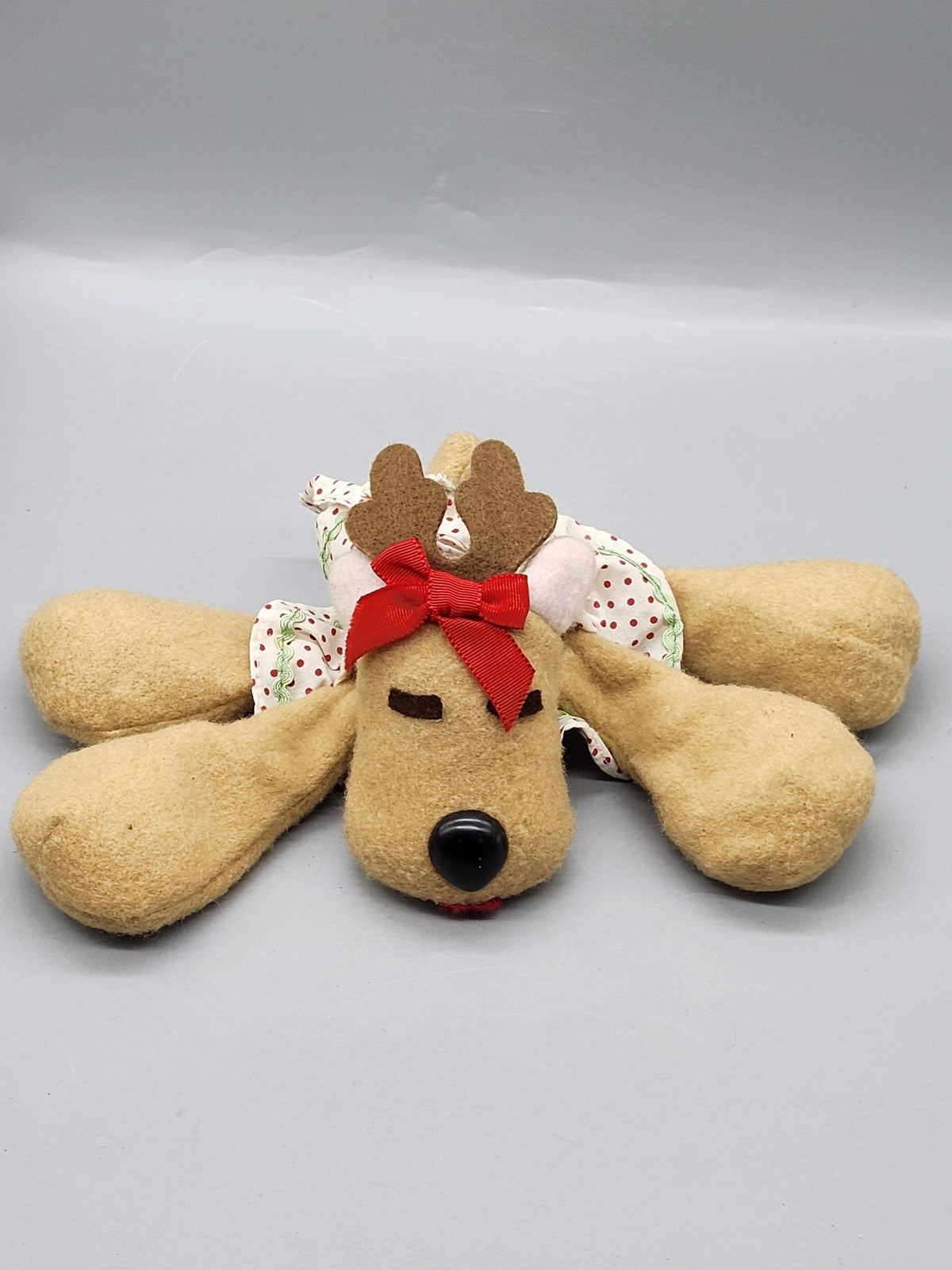 Vintage Hallmark Rhonda Reindeer Sewn Toy Plush Small Tan Stuffed Christmas 1984