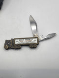 Vintage Colonial USA John M Forster Truck Pocketknife 2 Blade Brass Advertising