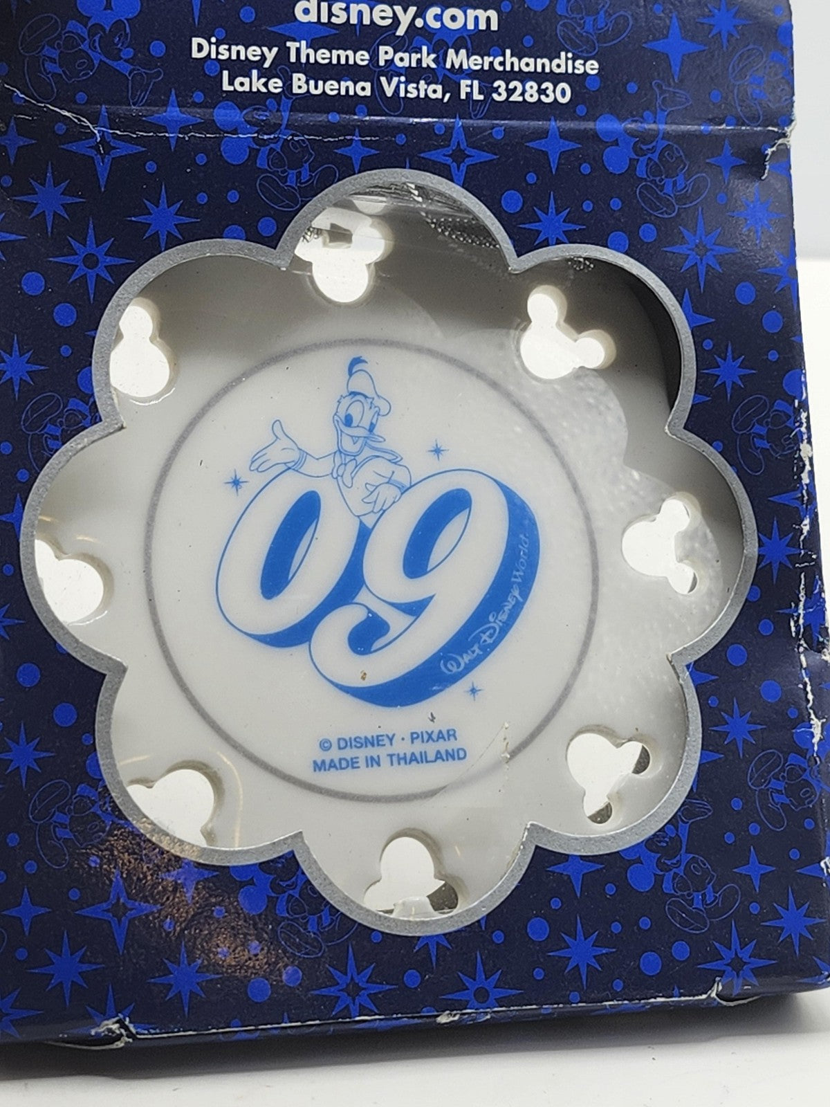 Disney 2009 Collector's Ornament Walt Disney World Porcelain Blue Mickey Mouse