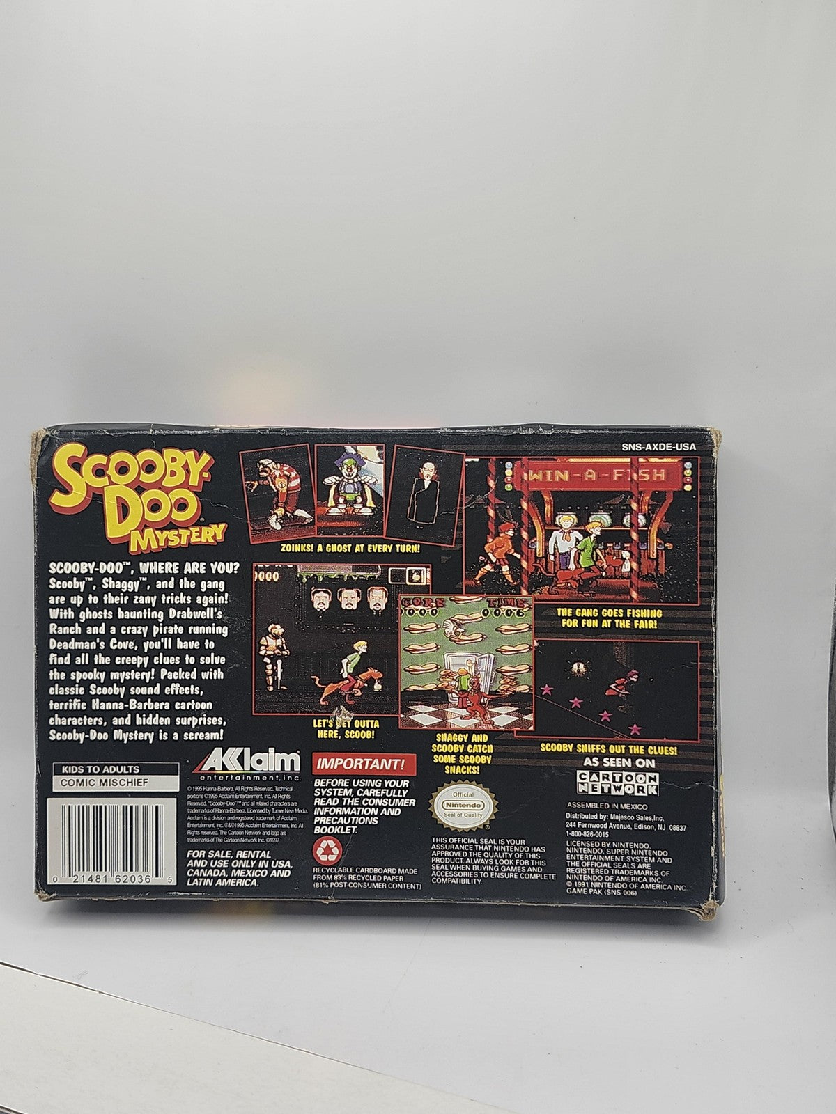 Scooby-Doo Mystery Super Nintendo SNES Game E Asylum Acclaim NTSC-U/C 1995
