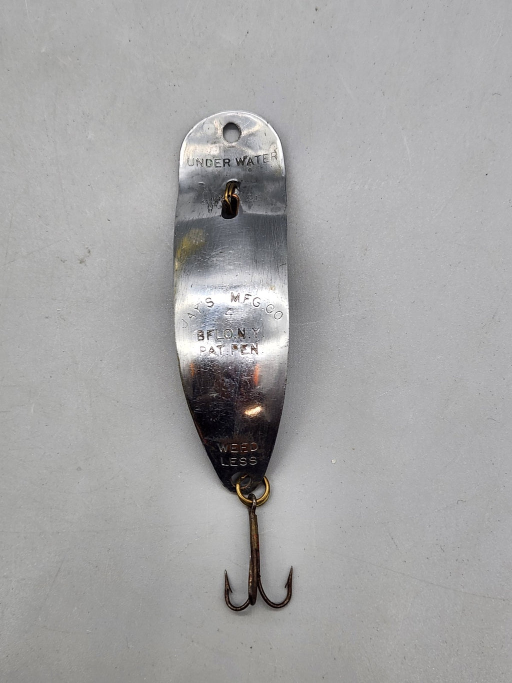 Vintage J.A.Y.S MFG Co Buffalo NY Weedless Under Water Fishing Spoon Lure 4"...