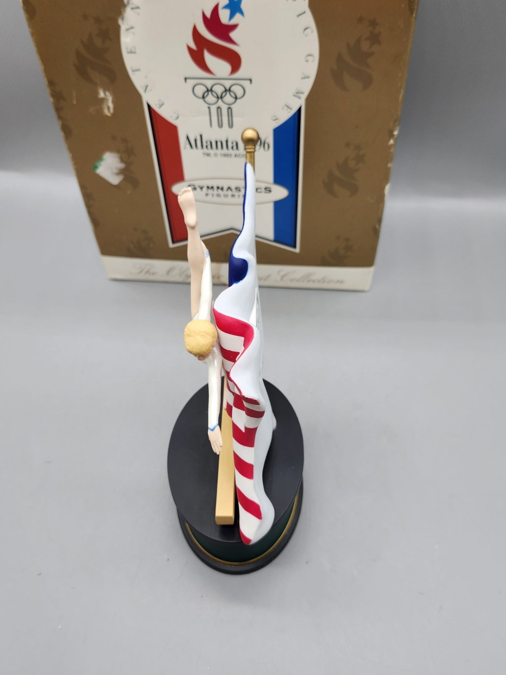 Hallmark Atlanta 1996 Olympic Spirit Gymnastics Figurine w/ Box USA Flag