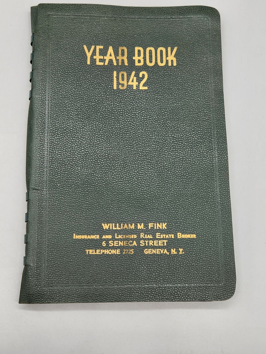 1942 Vintage Planner Straight Out Of WWII Era Geneva NY Advertising Piece
