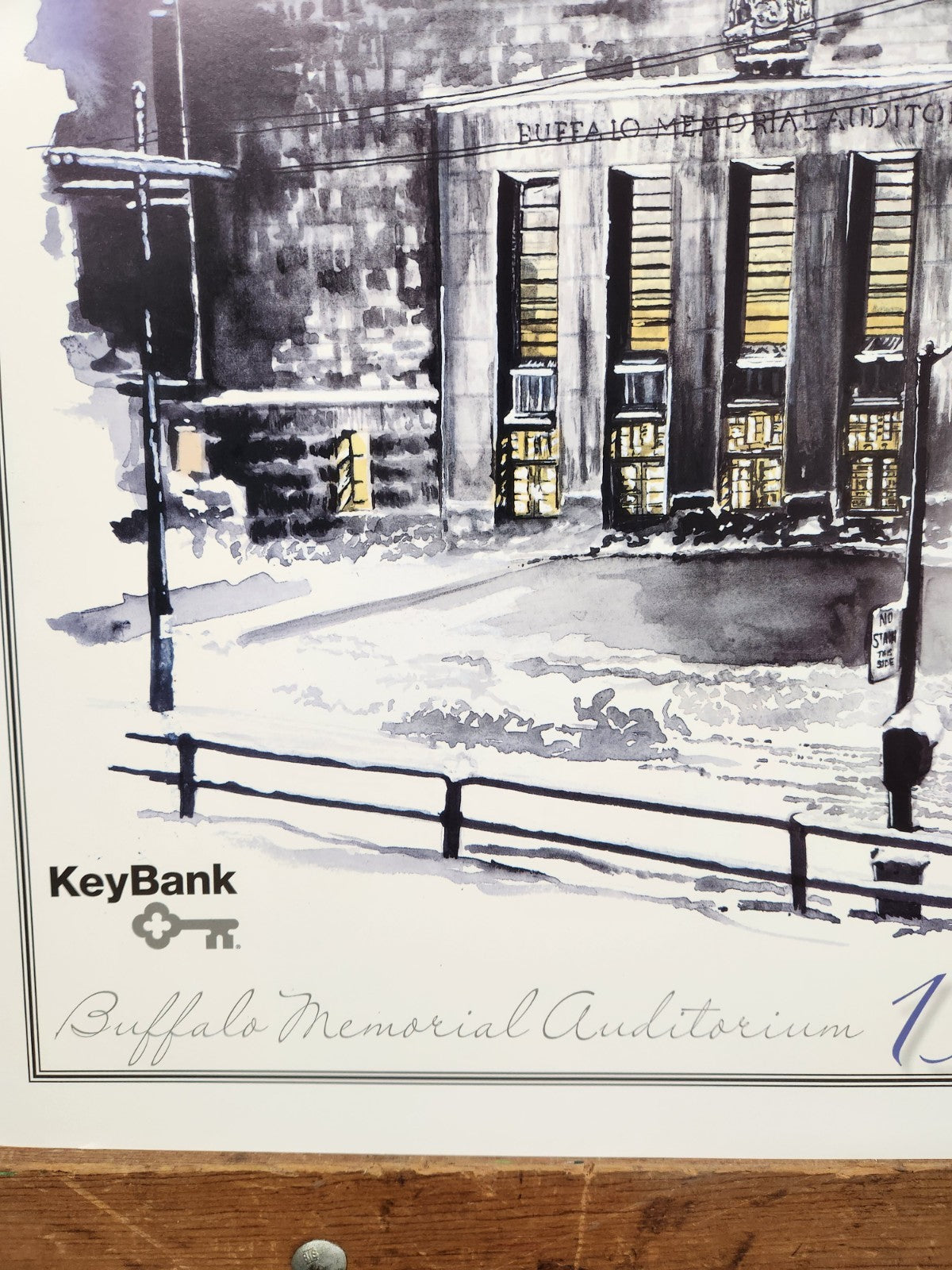 Buffalo Memorial Auditorium 1940 First Snow Storm Art Print KeyBank WKBW 20x16