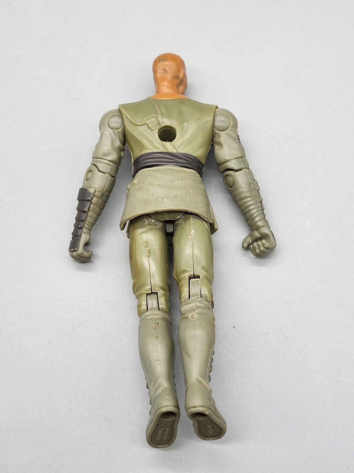 Vintage Scarred Warrior Action Figure Green Plastic Toy Loose Brown Boots