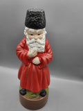 Ceramic Bearded Figure Medium Decorative Jar With Lid Red Robe Folk Art Kitchen