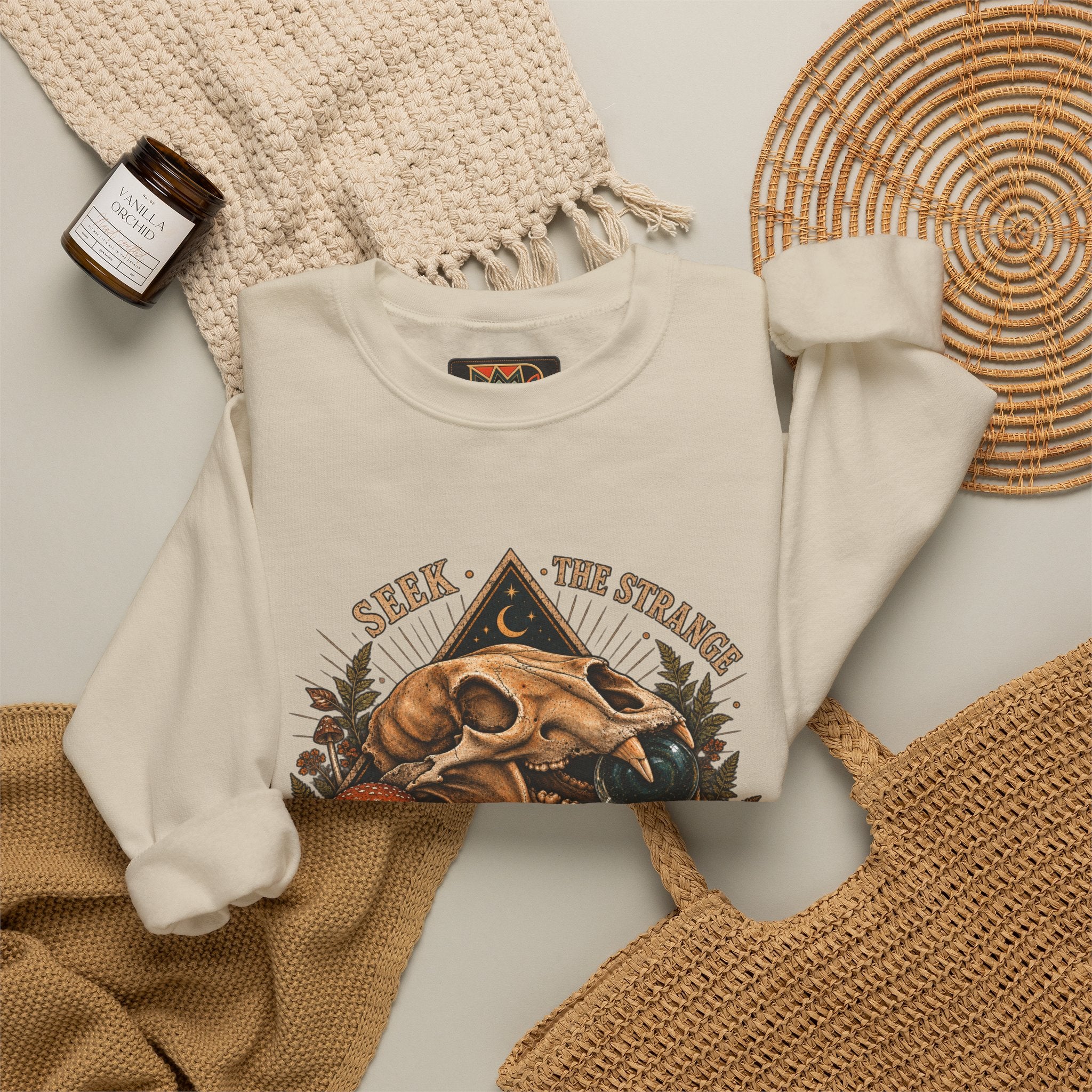 Seek The Strange Womens Heavy Blend™ Crewneck Sweatshirt wts 003