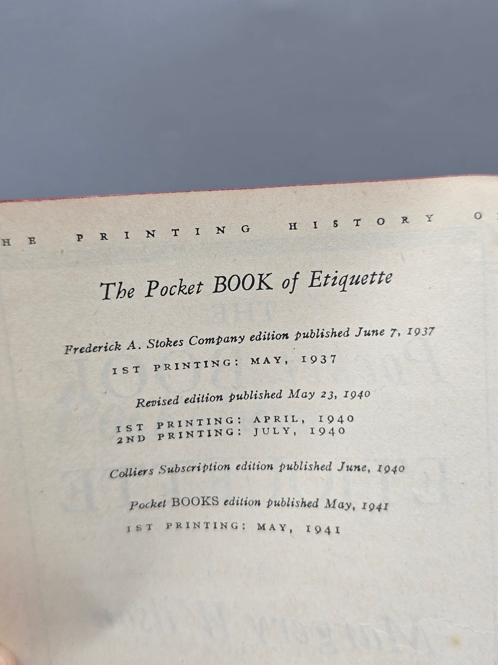 1949 1st Printing Margery Wilson’s Pocket Book of Etiquette Vintage Guide