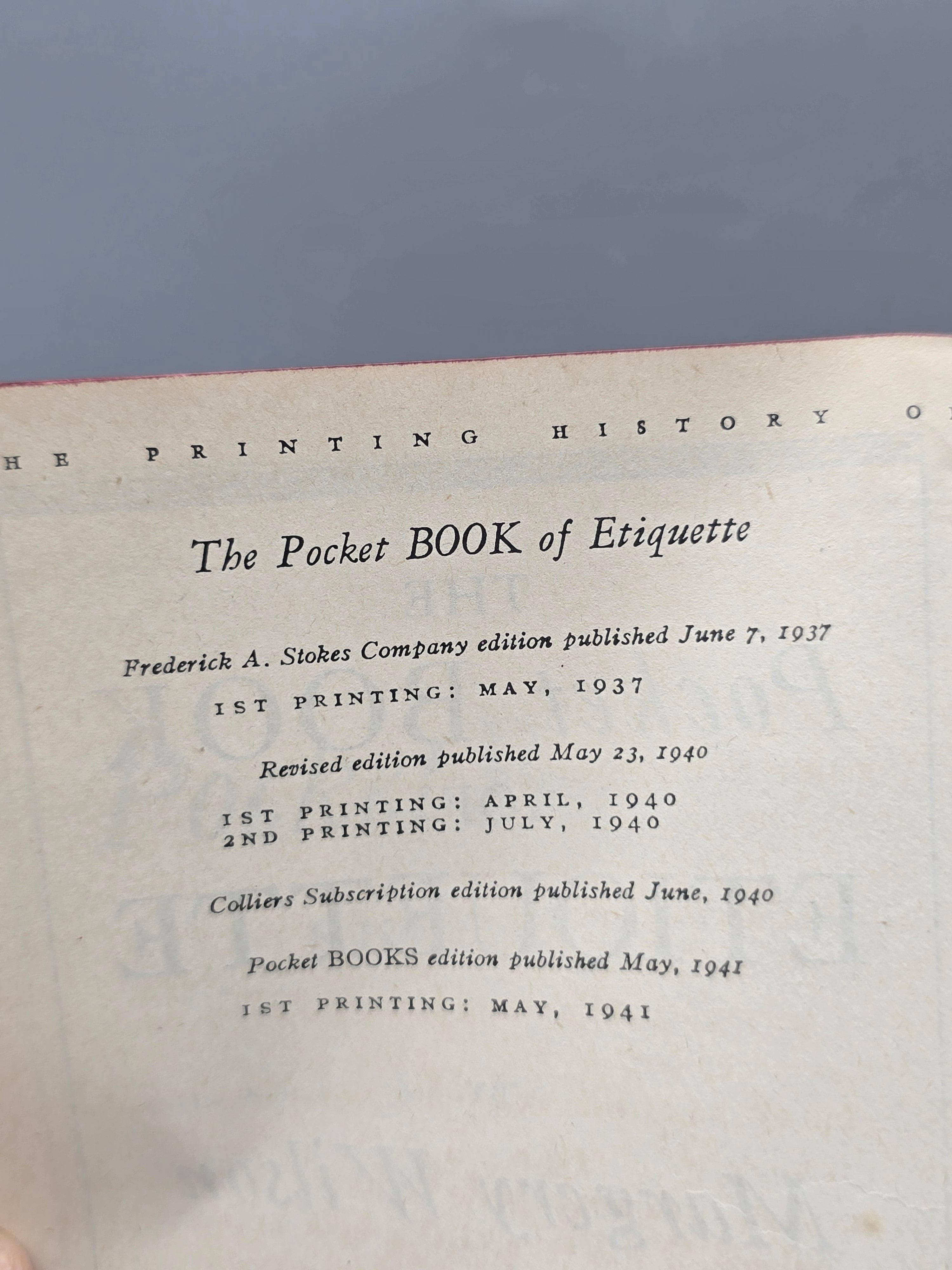 1949 1st Printing Margery Wilson’s Pocket Book of Etiquette Vintage Guide