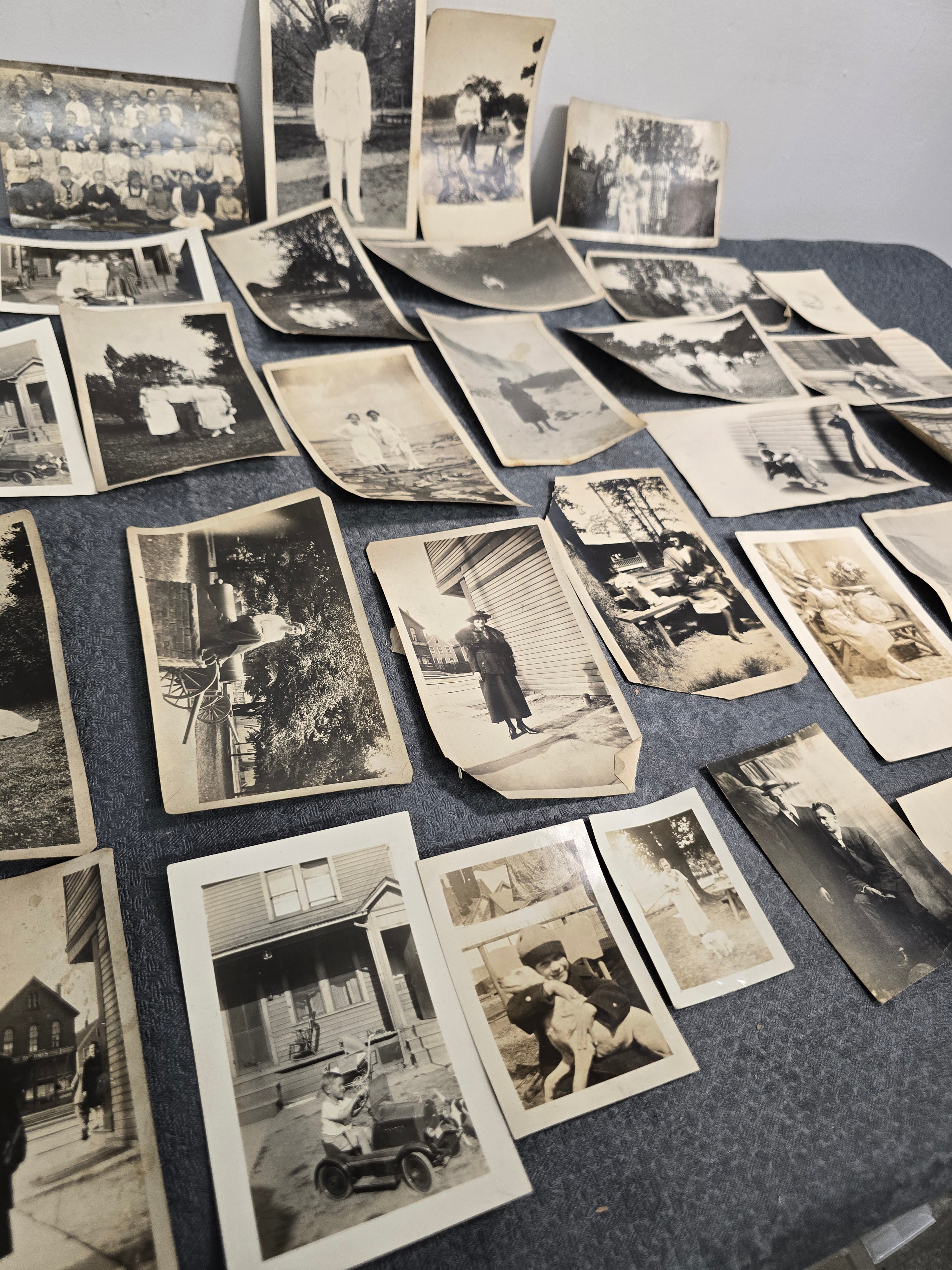 Vintage Antique Black & White Snapshot Photo Lot 25+ Original Family Photos Navy Niagara Falls Early 1900s