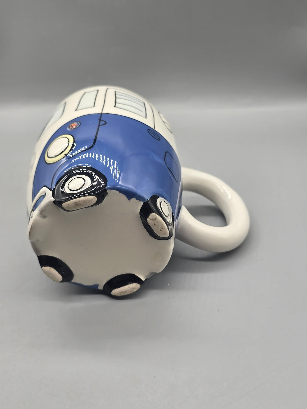 Vintage Volkswagen VW Camper Bus Ceramic Coffee Mug Blue White Peace Hippie Van