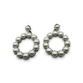 Sugarfix Gray Faux Pearl Open Circle Statement Earrings