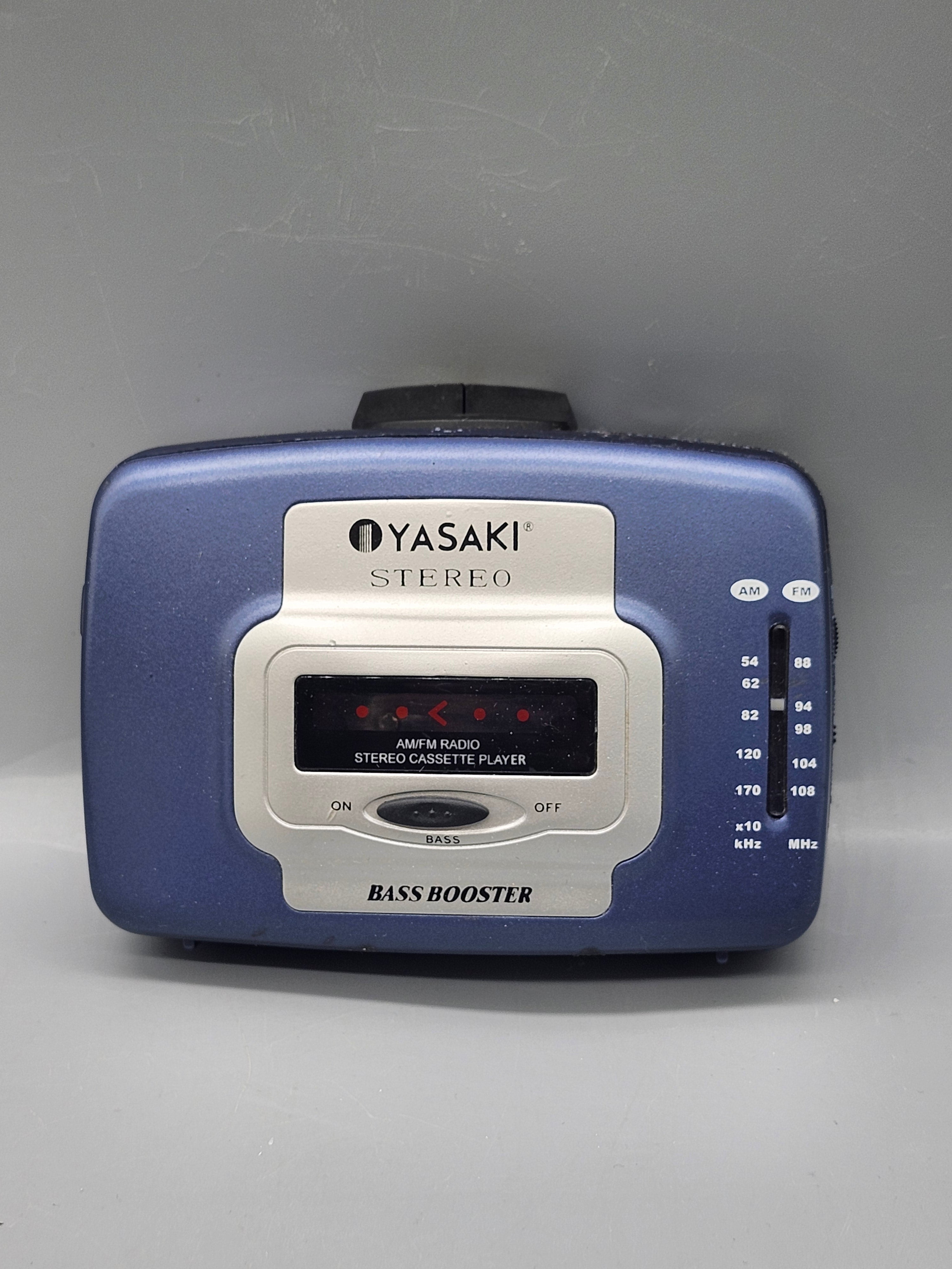 Yasaki AM/FM Stereo Cassette Player Walkman Bass Booster w/ Manual Tested