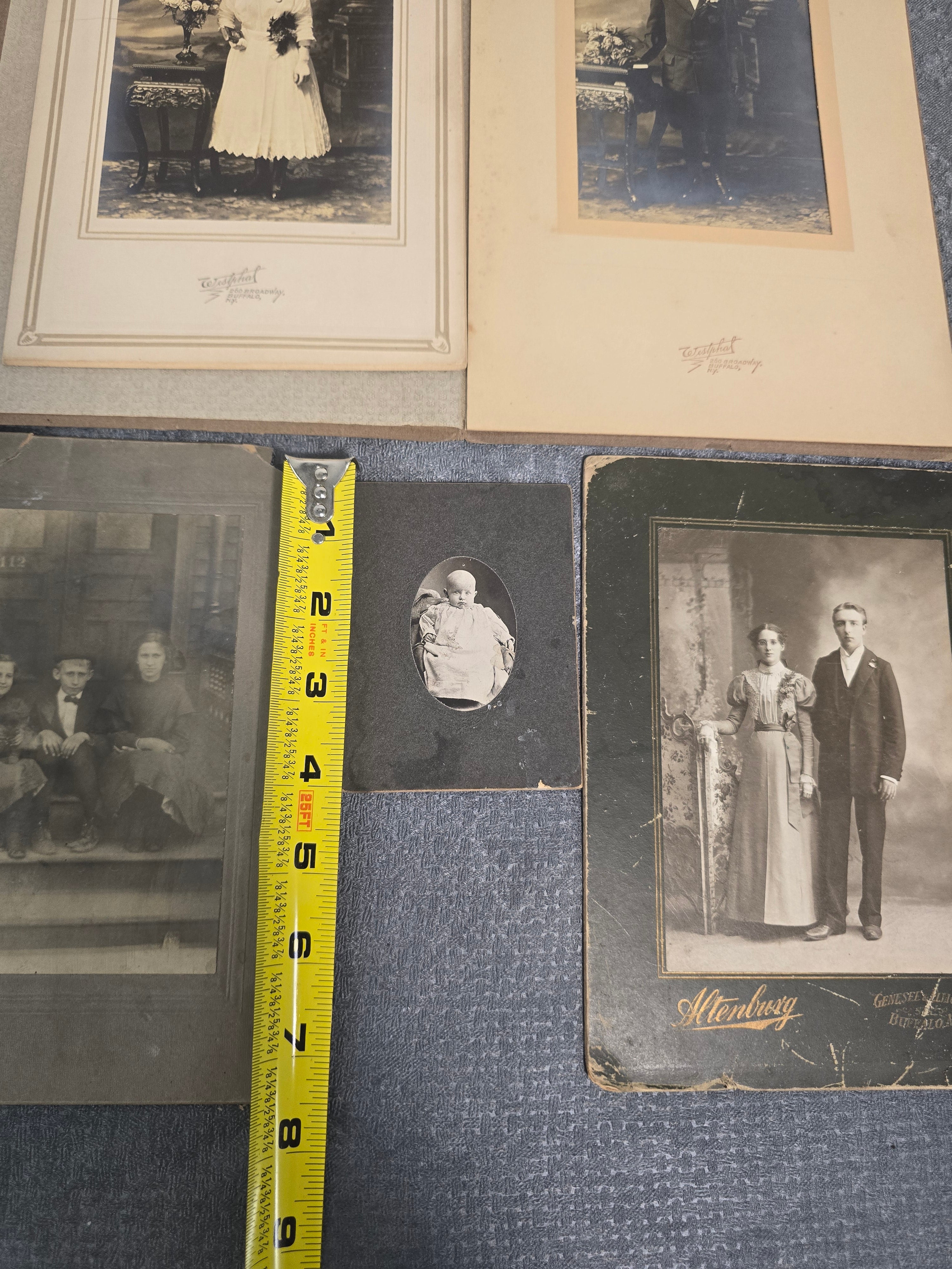 Lot of 7 Antique Cabinet Cards & Portrait Photographs Buffalo NY Family Studio Photos