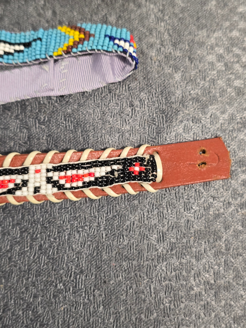 Lot of 4 Vintage Native American Style Beaded Bracelets & Wristbands Handmade