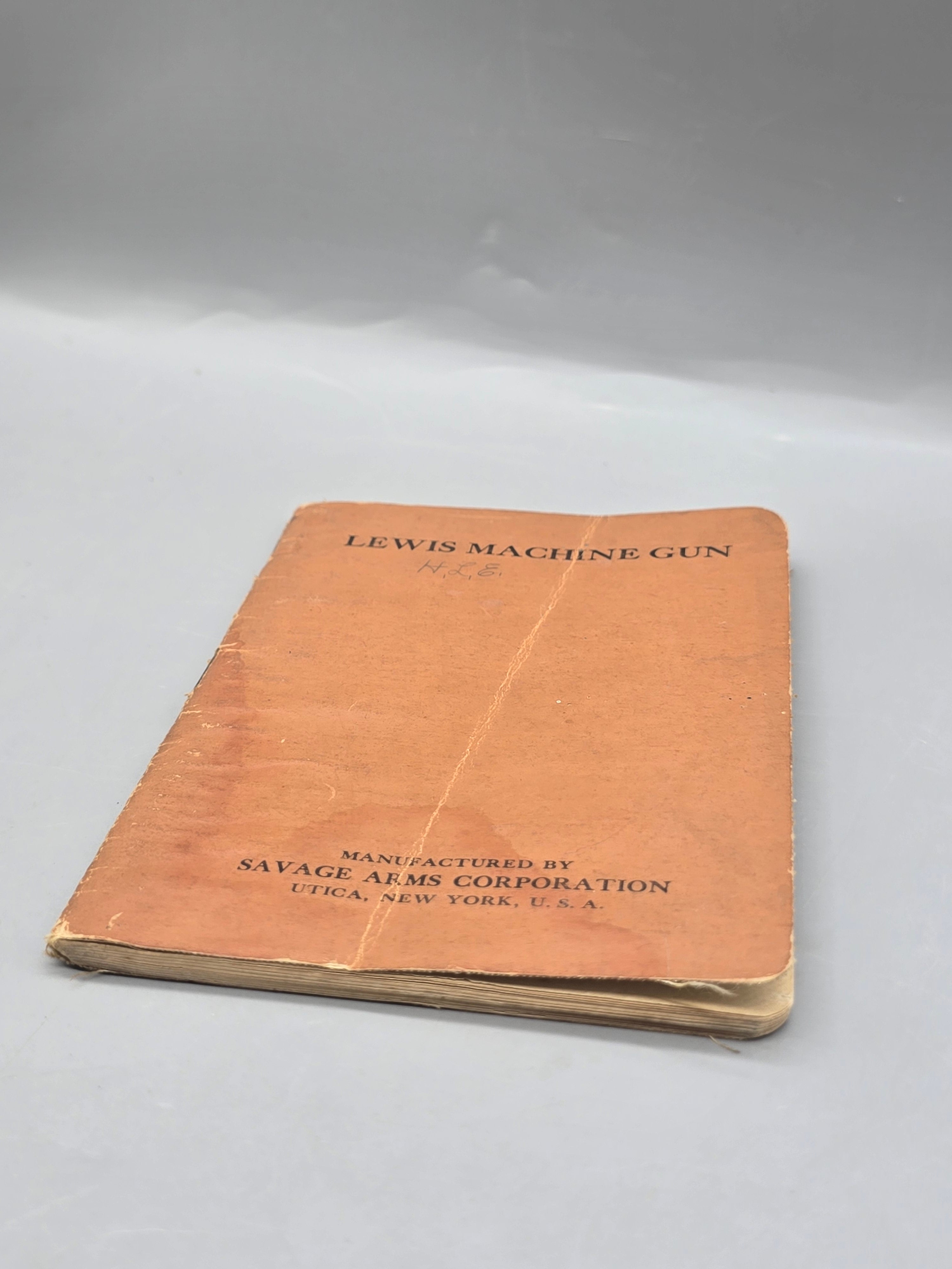 WWI Era 1917 Lewis Machine Gun Savage Arms Original Instruction Manual - Book