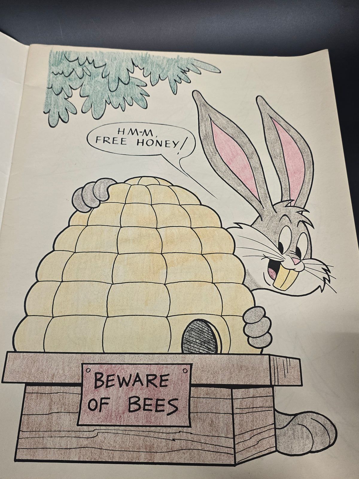 Vintage Bugs Bunny 32 Big Pictures Coloring Book Merrigold Press 1970s Partially Colored