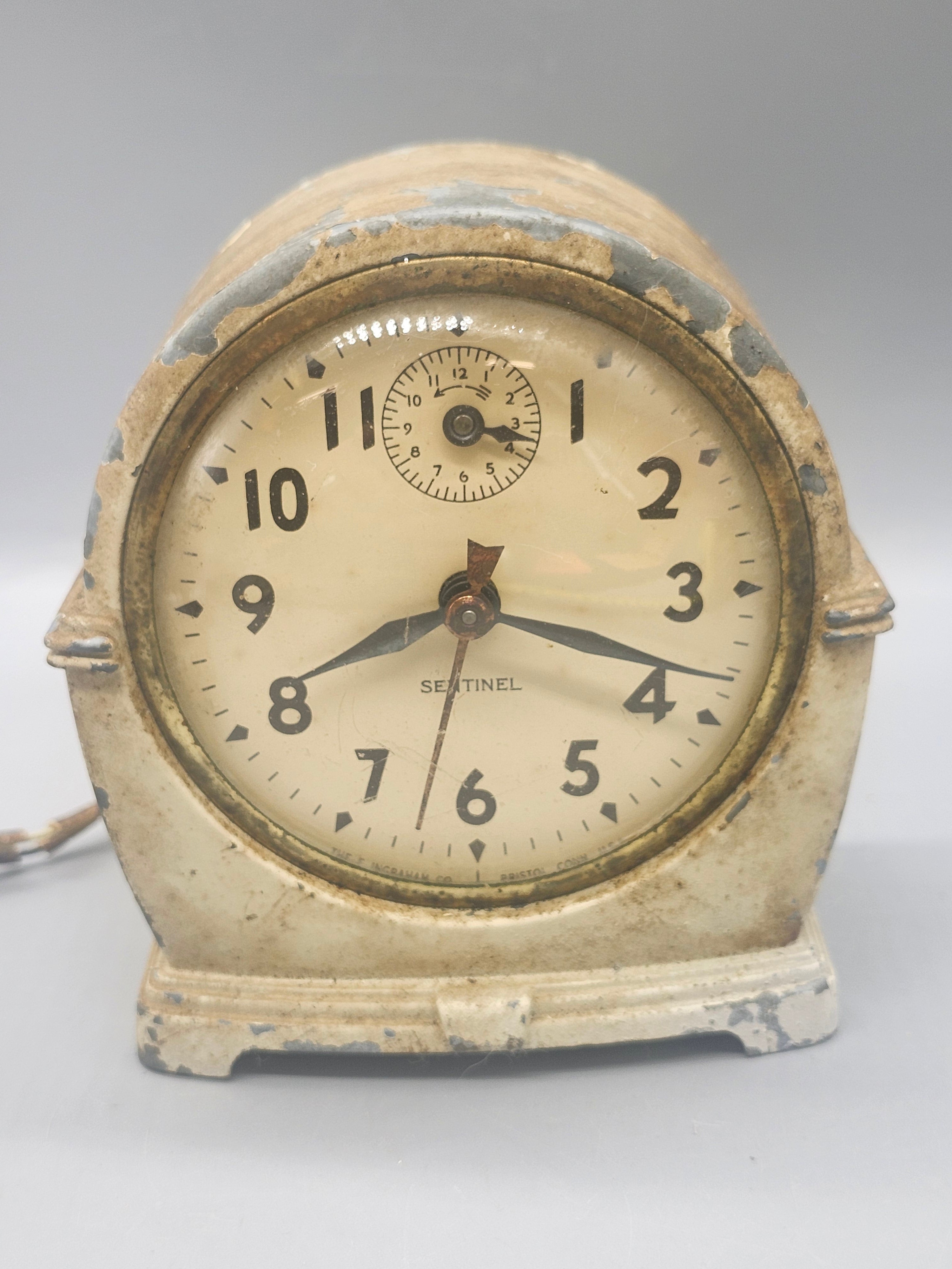Vintage Sentinel Electric Art Deco Alarm Clock Parts Or Repair