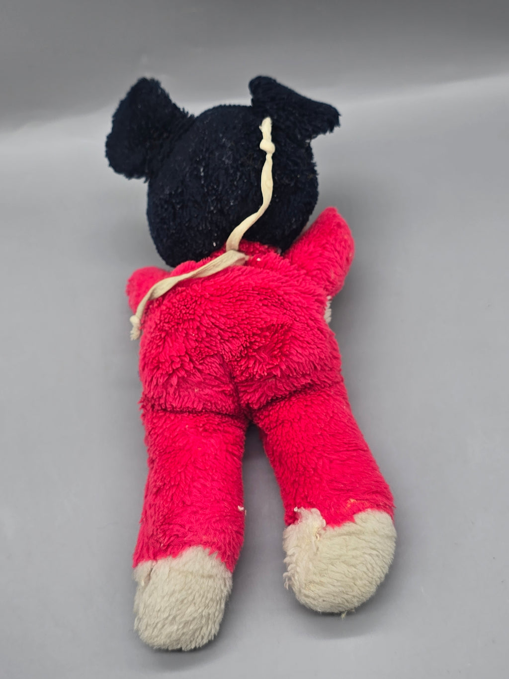 Vintage Mickey Mouse Plush Rubber Face Doll Red Pajamas Bib 1970s Toy 11" Parts/Repair