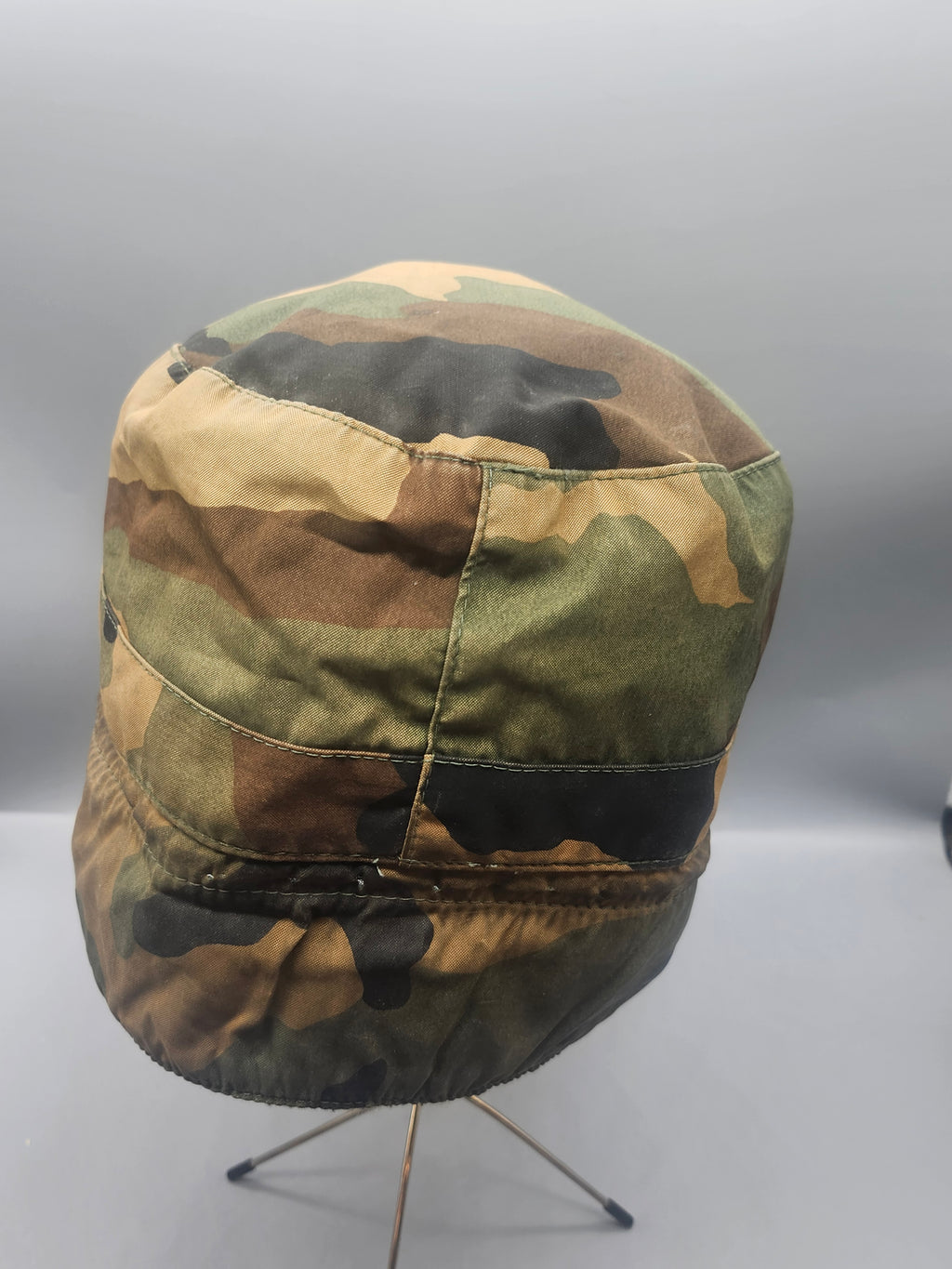 US Military Woodland Camo Patrol Cap Neck Flap Field Hat Size 7 3/4