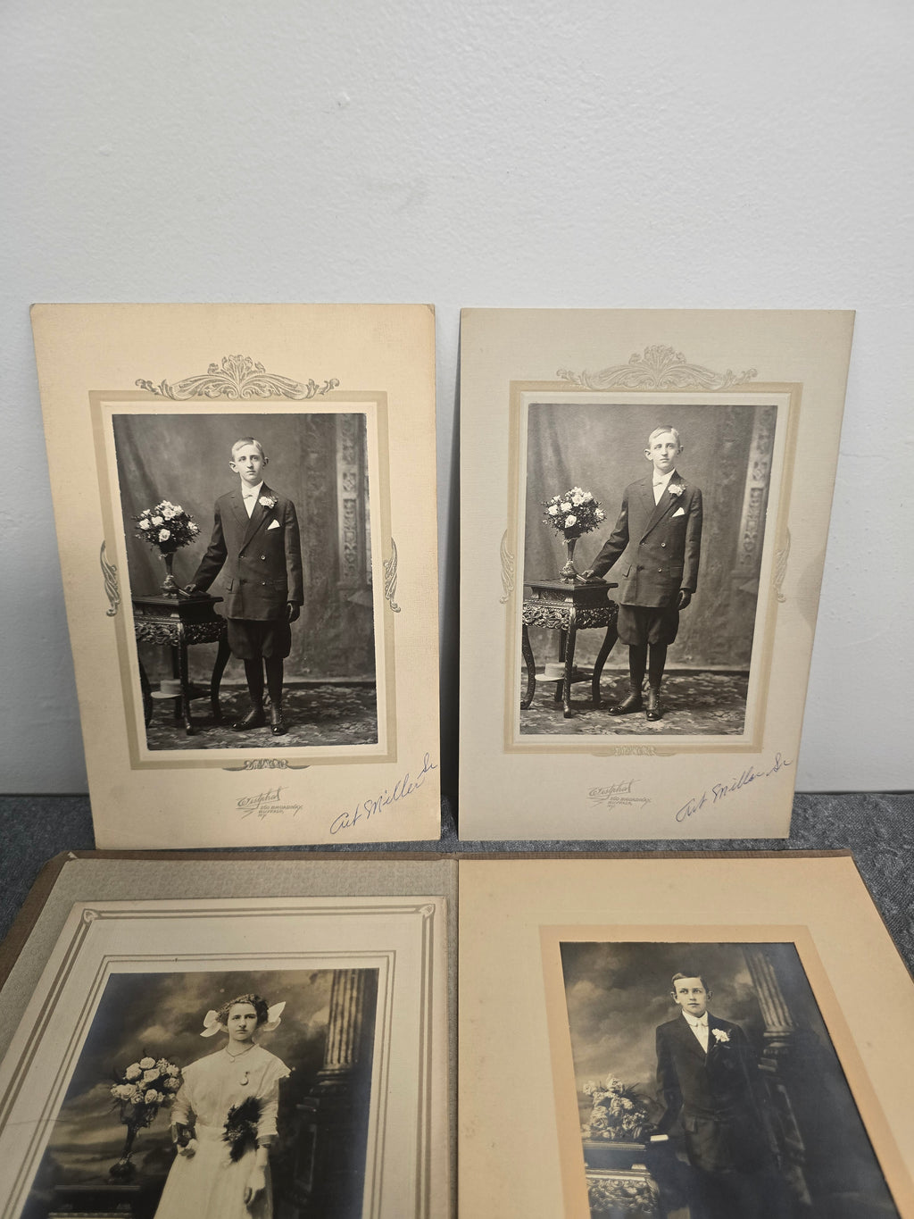 Lot of 7 Antique Cabinet Cards & Portrait Photographs Buffalo NY Family Studio Photos