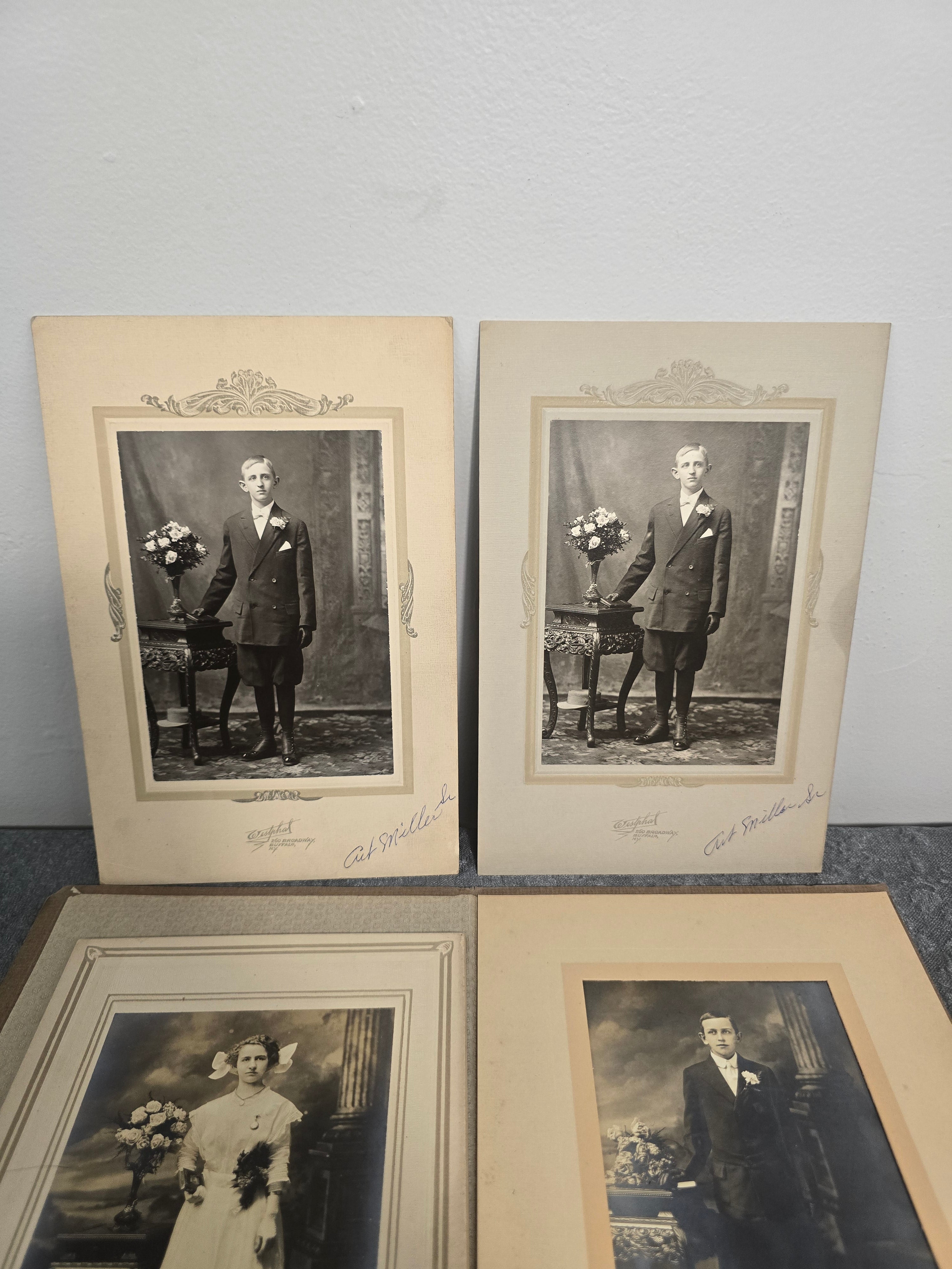Lot of 7 Antique Cabinet Cards & Portrait Photographs Buffalo NY Family Studio Photos