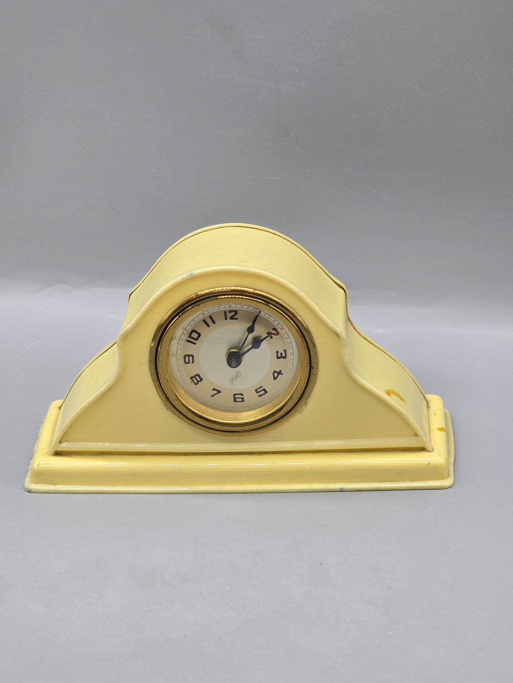 Vintage Art Deco Catalin Style Mantel Clock Cream Butterscotch Desk Shelf Clock Untested