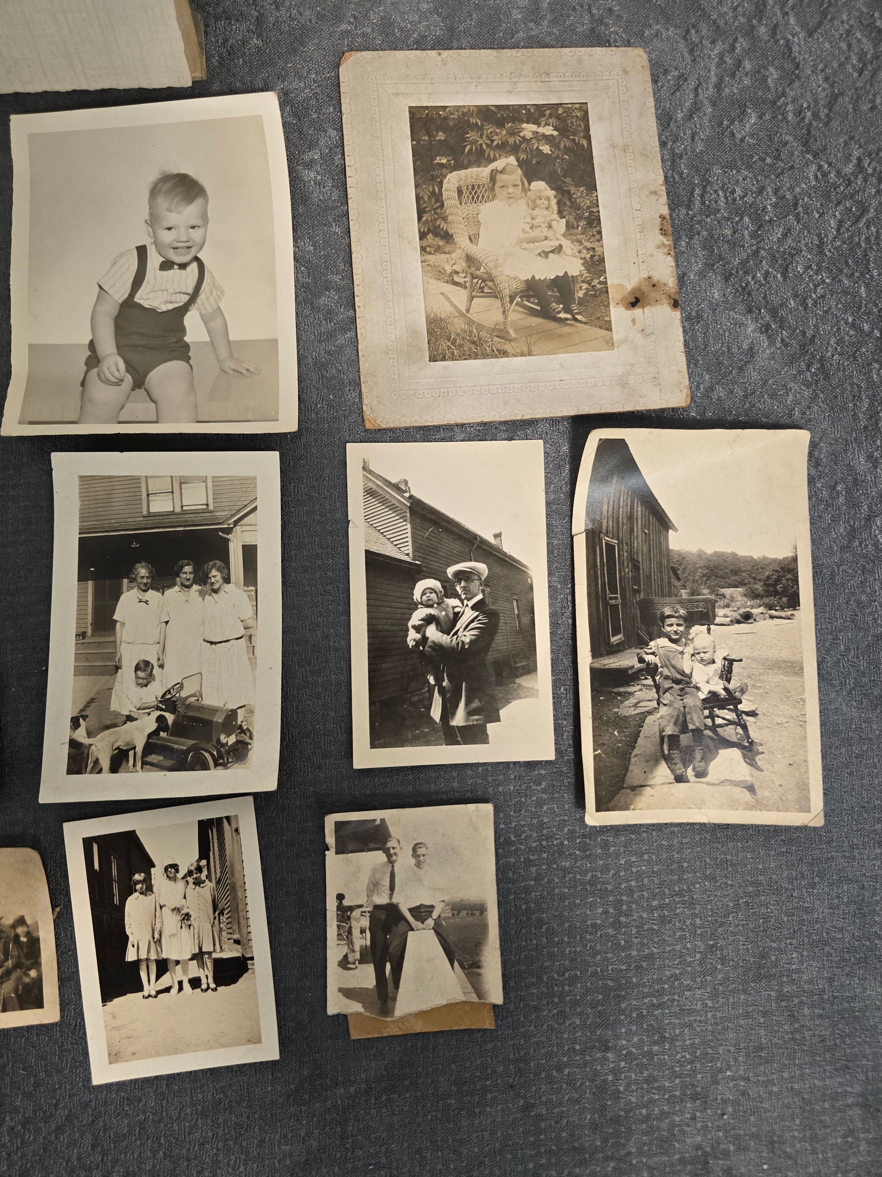 Lot of 22 Vintage Black & White Family Photographs Portraits Baby Photos Snapshots 1920s-1950s