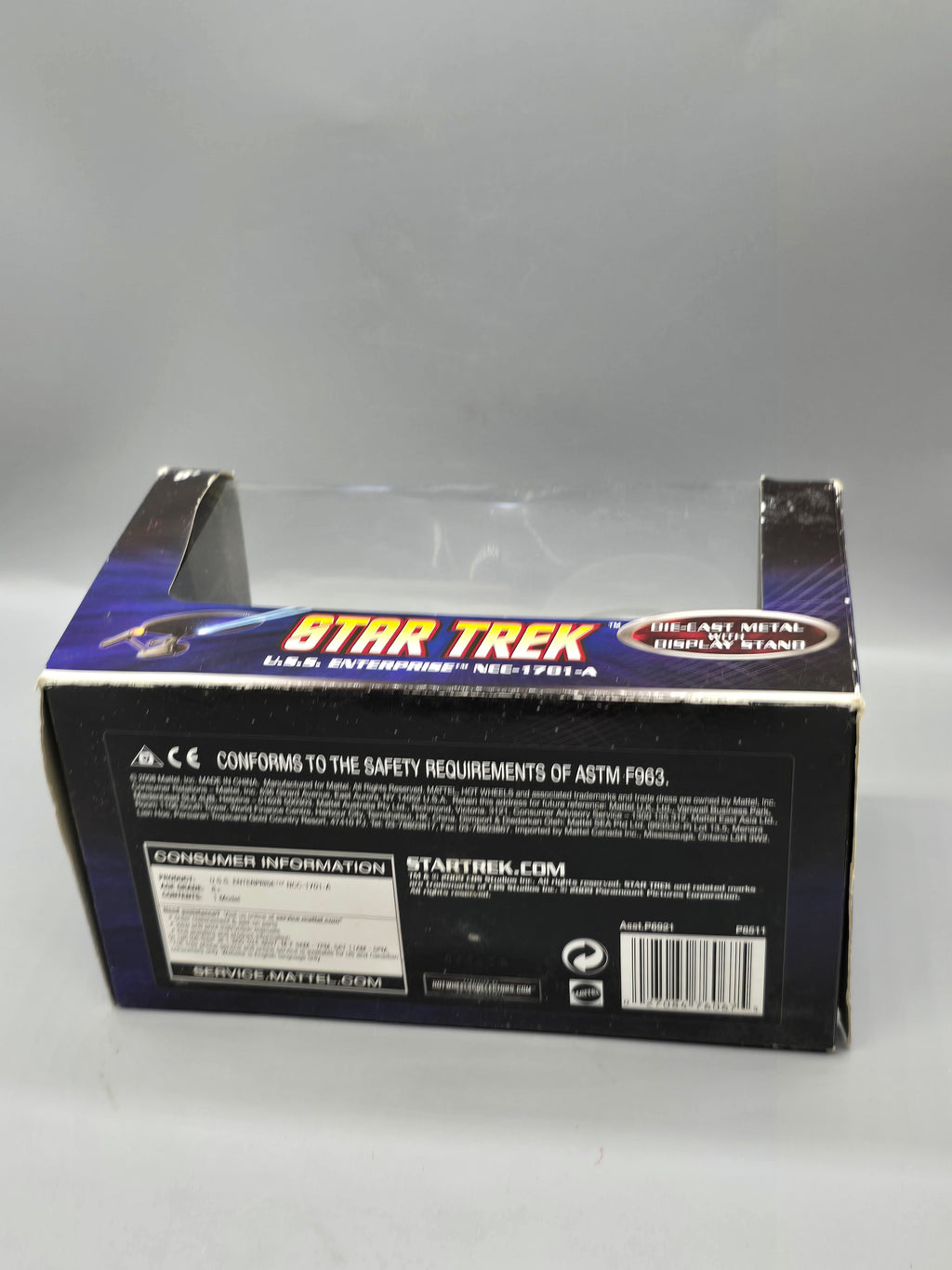 Hot Wheels Star Trek U.S.S. Enterprise NCC-1701-A Die-Cast Metal Ship w/ Display Stand