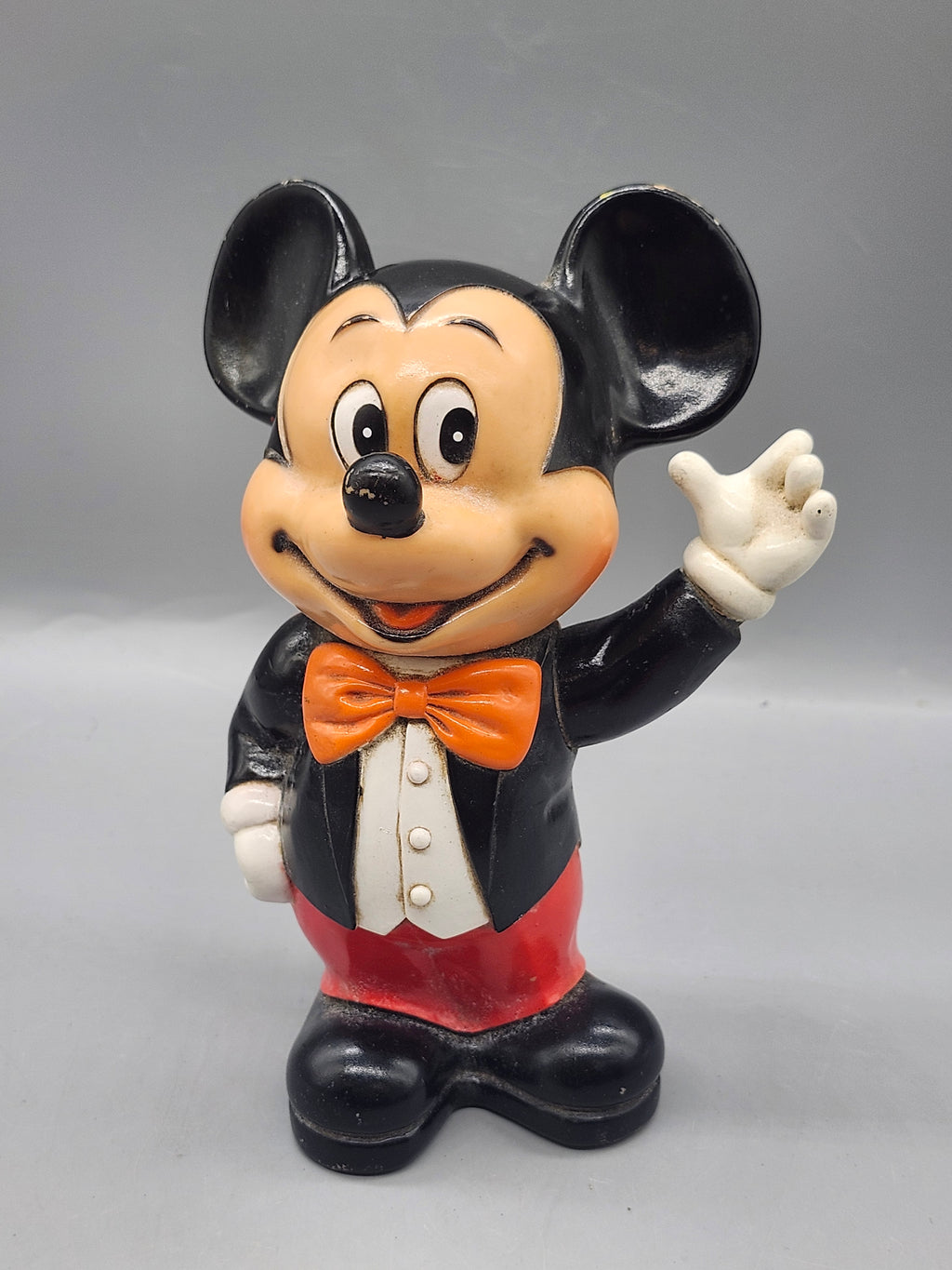 Vintage Walt Disney Mickey Mouse Plastic Coin Bank Made in Korea